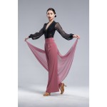 MT363Ladies Waltz V-Neck Sheer Long Sleeve Top